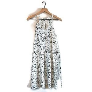 Collective Concepts White Black Polka Dot Cinch Waist Mini Dress Small
